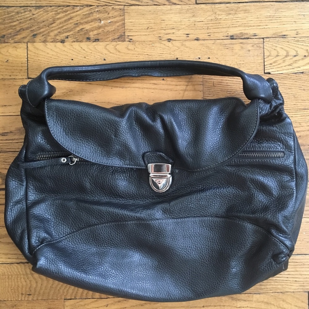 Minelli large black leather purse